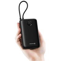 Swissten Power bank VOLTBOX 35W 20000 mAh s integrovanými kabely - USB-C, A, Lightning / černá