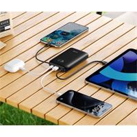 Swissten Power bank VOLTBOX 35W 20000 mAh s integrovanými kabely - USB-C, A, Lightning / černá