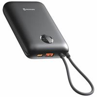 Swissten Power bank VOLTBOX 35W 20000 mAh s integrovanými kabely - USB-C, A, Lightning / černá