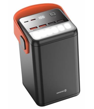 SWISSTEN POWER LINE POWER BANK 60000 mAh 65W POWER DELIVERY BLACK / svítilna