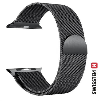 SWISSTEN řemínek Milánský tah pro Apple Watch 38-40 mm černý