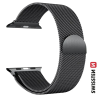 SWISSTEN řemínek Milánský tah pro Apple Watch 38-40 mm černý