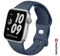 SWISSTEN silikonový řemínek pro Apple Watch 42-44 mm modrý