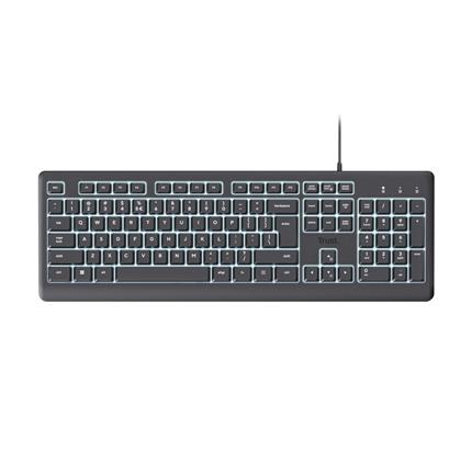 TRUST Primo Illuminated/Drátové USB-C/CZ/SK/Černá