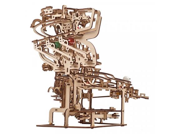 Ugears 3D dřevěné mechanické puzzle Kuličková dráha řetězová