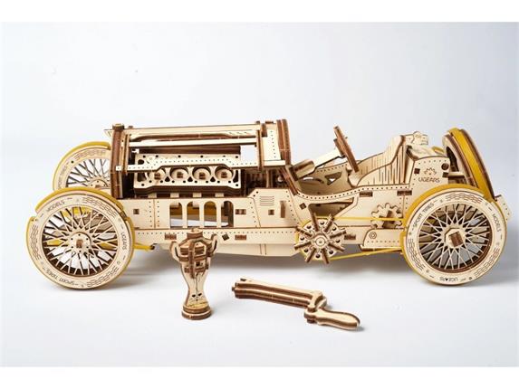 Ugears 3D dřevěné mechanické puzzle U9 Auto (Grand Prix)
