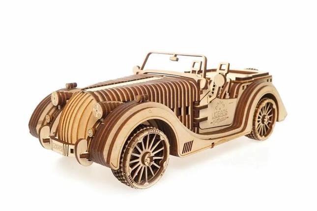 Ugears 3D dřevěné mechanické puzzle VM-01 Auto (roadster)