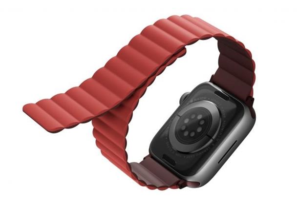 UNIQ Revix oboustranný řemínek pro Apple Watch 41/40/38mm Burgundy (kaštanový/korálový)