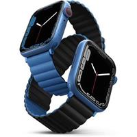 UNIQ Revix oboustranný řemínek pro Apple Watch 49/45/44/42mm Caspian (modrý/černý)