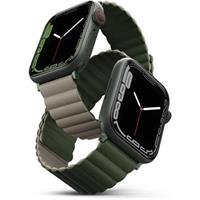 UNIQ Revix oboustranný řemínek pro Apple Watch 49/45/44/42mm Pine (zelený/šedý)