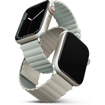 UNIQ Revix oboustranný řemínek pro Apple Watch 49/45/44/42mm Sage (šedolozený/béžový)
