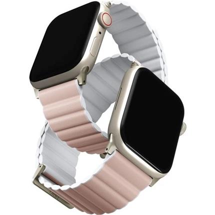 UNIQ Revix Premium Edition řemínek pro Apple Watch 41/40/38mm Blush (růžový/bílý)