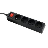 WE Přepěťová ochrana 4 zásuvky 3m Black
