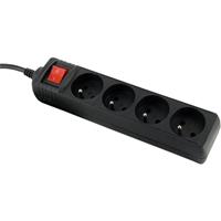 WE Přepěťová ochrana 4 zásuvky 3m Black
